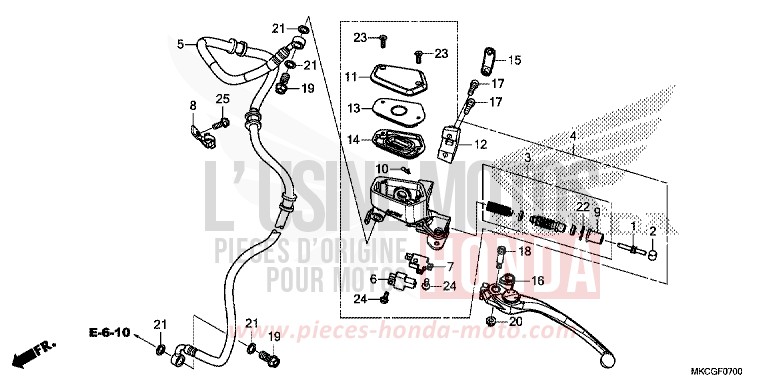 CLUTCH MASTER CYLINDER for Gold Wing CANDY ARDENT RED (R367) from 2020